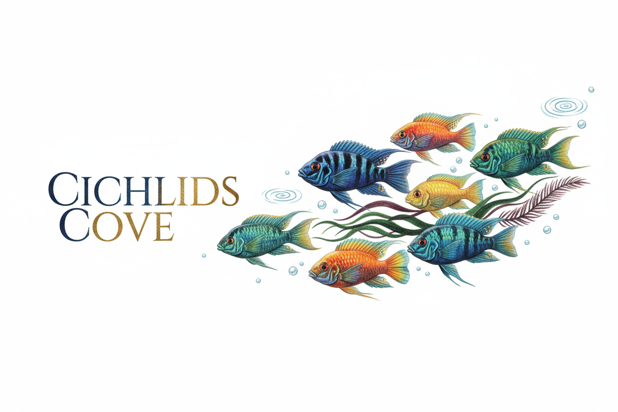 Cichlids Cove Banner - Color Pencil Style